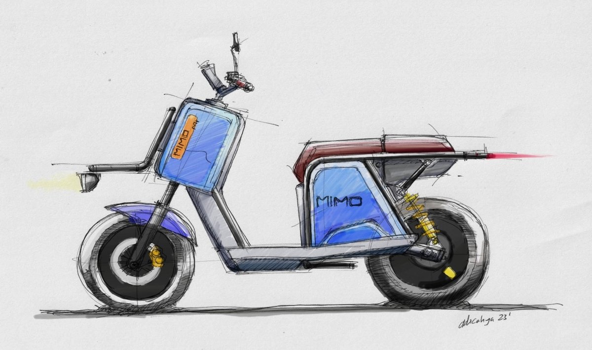 Sketsa pertama motor listrik MIMO, 2023
